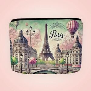 Paris Eiffel Tower Hot Air Balloon Cosmetic Bag – 9x7 Travel Pouch